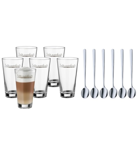 WMF- Zestaw 6 filiżanek do Latte Macchiato z łyżec