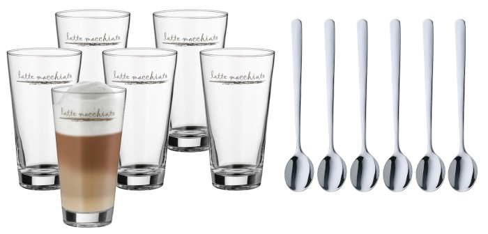 WMF- Zestaw 6 szklanek do Latte Macchiato z łyżec