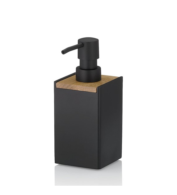 KELA-Dozownik do mydła 300ml czarny-dąb Cube