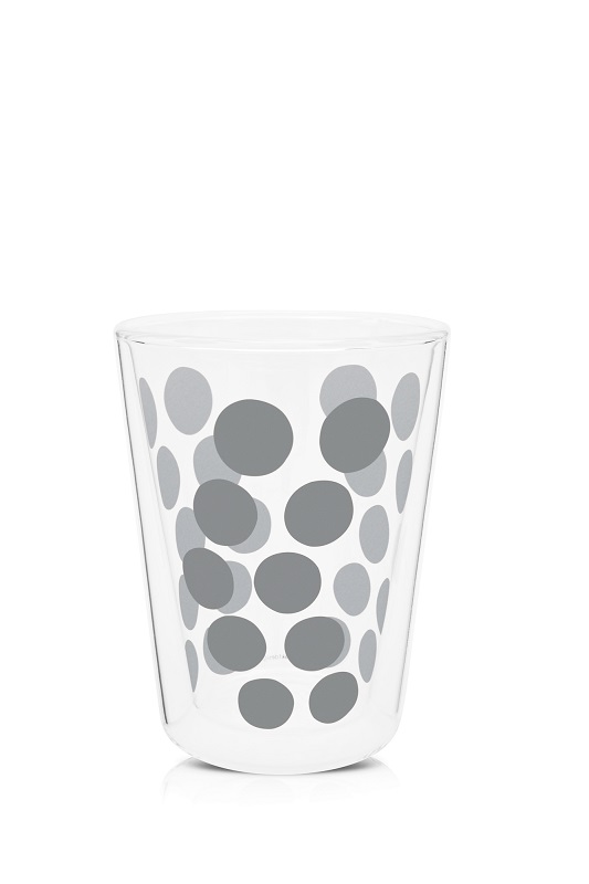 Zak!-Zestaw 2szklanek 350ml z łyżeczkami, srebrny