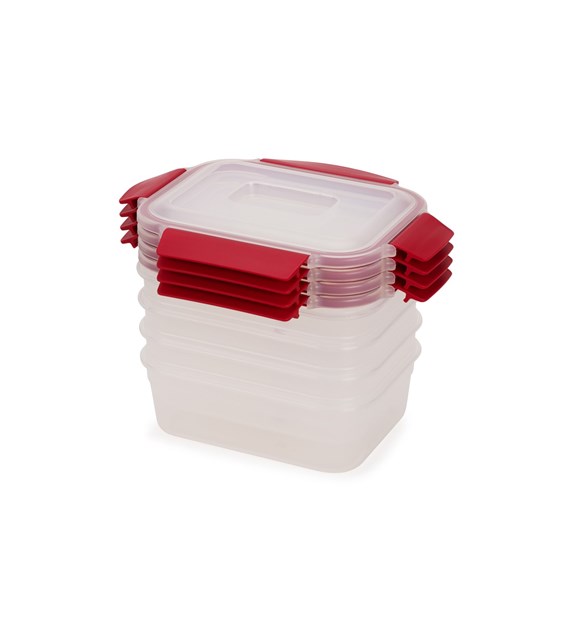 JJ-Zestaw 4 pojemników 1,1l prostokątnych NestLock