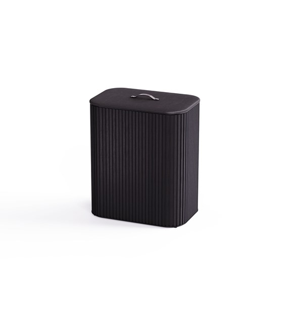JJ-Kosz na pranie 90l bambus czarny Tota Trio Luxe